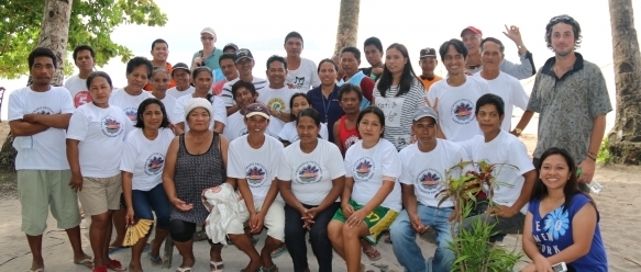 Rodrigo with a community in the Philippines